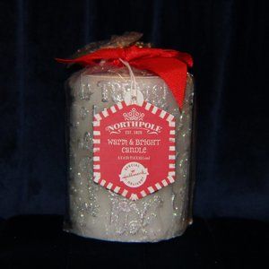 NWT**Beautiful Silver Decorative Christmas Candle by Hallmark!